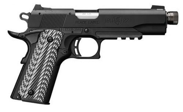 Browning 1911-22 Black G10 Grips 4.8' Threaded Barrel, Silerncer Ready