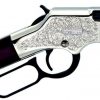 Henry Silver Eagle 22LR 20" Octagon Barrel Engraved Receiver, Fancy Walnut Stock - Image 2