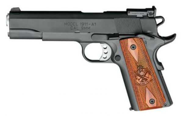 Springfield Model 1911-A1 Range Officer 9Mm 5 Inch Stainless Steel Barrel Blued Slide Low Profile Adjustable Sights 9 Round