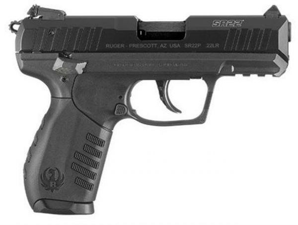 Ruger TALO SR22, Semi-automatic, 22 LR, 3.5" Barrel, Polymer Frame, Black, 3 Dot Adjustable Sights, 2 Magazines, 10Rd