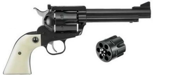 Ruger Blackhawk Convertible Flattop 45 Colt/45 ACP, 5.5", Ivory Grips, Blue