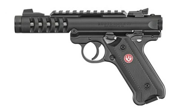 Ruger Mark IV Lite .22 LR, 4.4" Barrel, Black Checkered Grips, Black, 2 x 10rd Mag