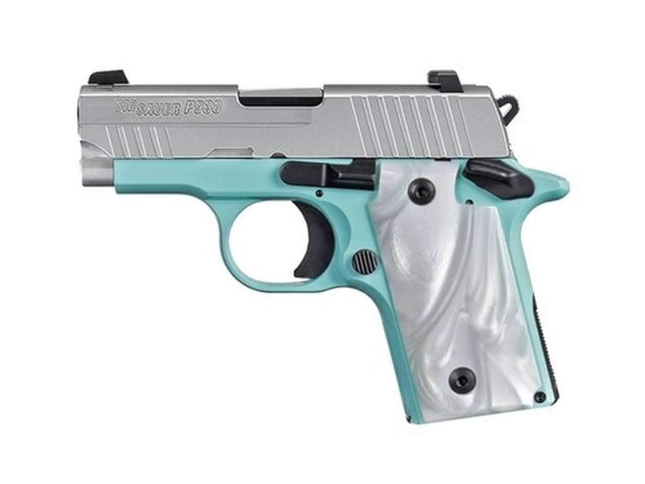 Buy SIG P938, 9mm, 3″, 7rd, SIGLITE NS, Robin Egg Blue online for sale