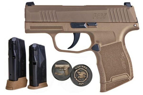 Sig P365 NRA Edition 9mm, 3" Barrel, XRAY3, Coyote, 10rd & 12rd Mags