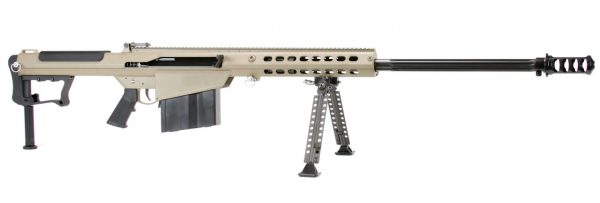 Barrett M107A1 50 BMG, 29" Barrel, Flat Dark Earth Cerakote Finish, Synthetic Stock, Front/Rear Flip Sights, 10Rd, 1 Magazine, Bipod, Pelican Hard Case