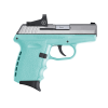 SCCY Industries CPX-2 RD 9mm, 3.10" Barrel, Stainless Slide Robin Egg Blue Grip, NMS CTS-1500 Red Dot, 10rd