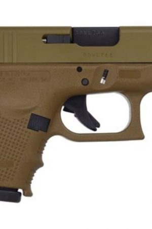 Glock G26 Gen4 9MM Full Cerakote Flat Dark Earth Finish, Rail, 3 10 Rnd Mags