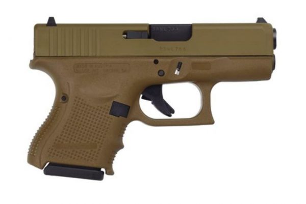 Glock G26 Gen4 9MM Full Cerakote Flat Dark Earth Finish, Rail, 3 10 Rnd Mags