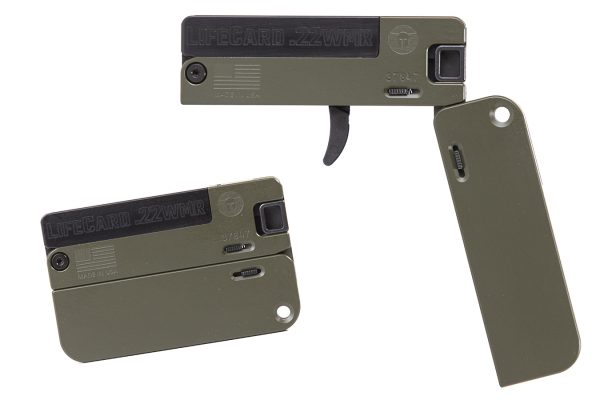 Lifecard 22WMR Folding Single-Shot Pistol with OD Green Finish