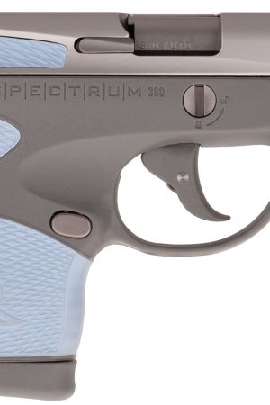 Spectrum 380 Auto Stainless Steel Slide/Gray Frame with Serenity Blue Grips
