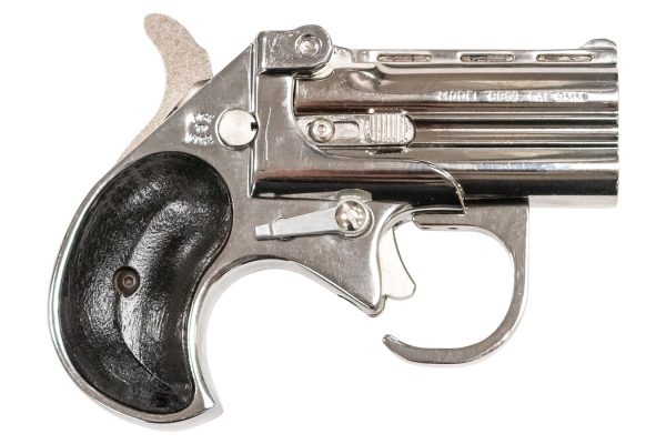 9mm Big Bore Derringer with Chrome Finish and Black Grips