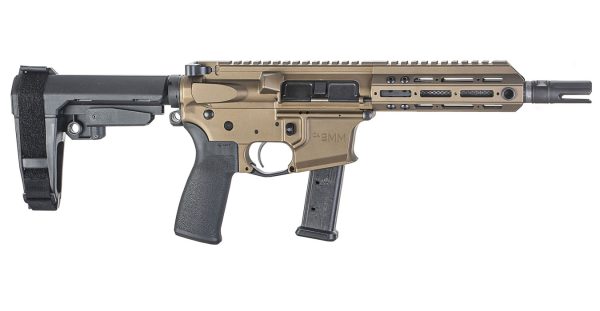 CA9MM 9mm AR-Style Pistol with SBA3 Pistol Brace and Burnt Bronze Cerakote Finish