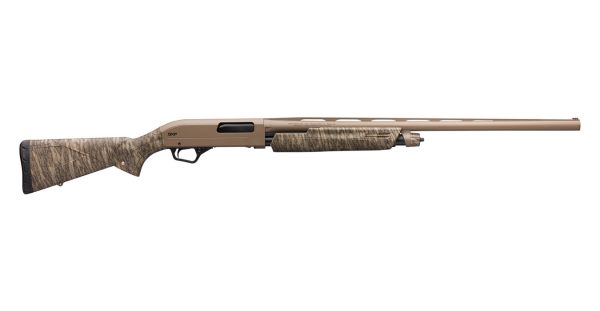 SXP Hybrid Hunter 12 Gauge Pump Shotgun with Mossy Oak Bottomland Camo Stock and FDE Permacote Barrel